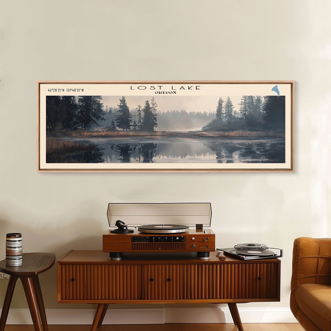 Lost Lake Oregon Dusk Mist Mirror Still Water Dark Pine Forest Poster