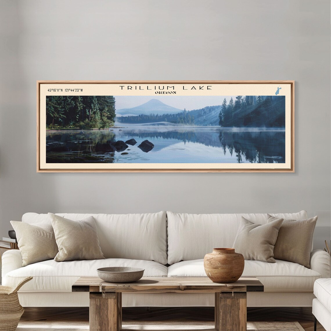 Trillium Lake Oregon Travel Poster, Lake House Decor - Image 5