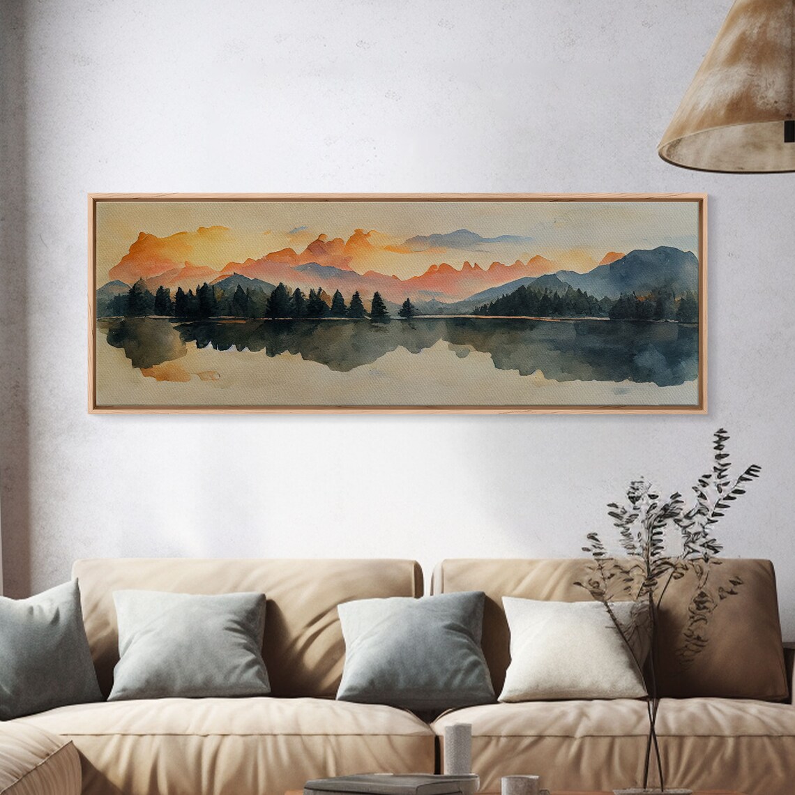 Unique Watercolor Painting Of A Forest Fire Panoramic Print Ready To Hang Gloomy Wall Decor - Image 4