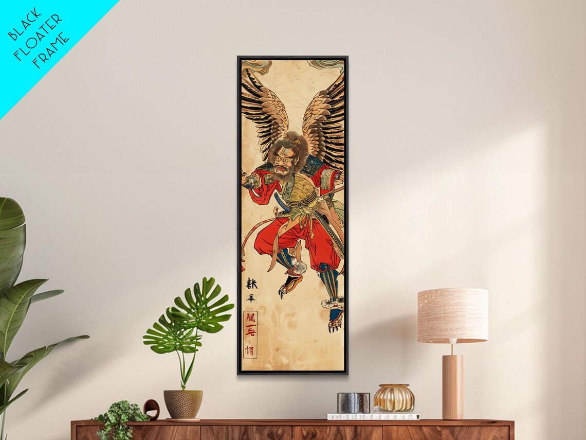 Samurai Warrior With Eagle Wings, Ukiyo-E Art Print - Image 5