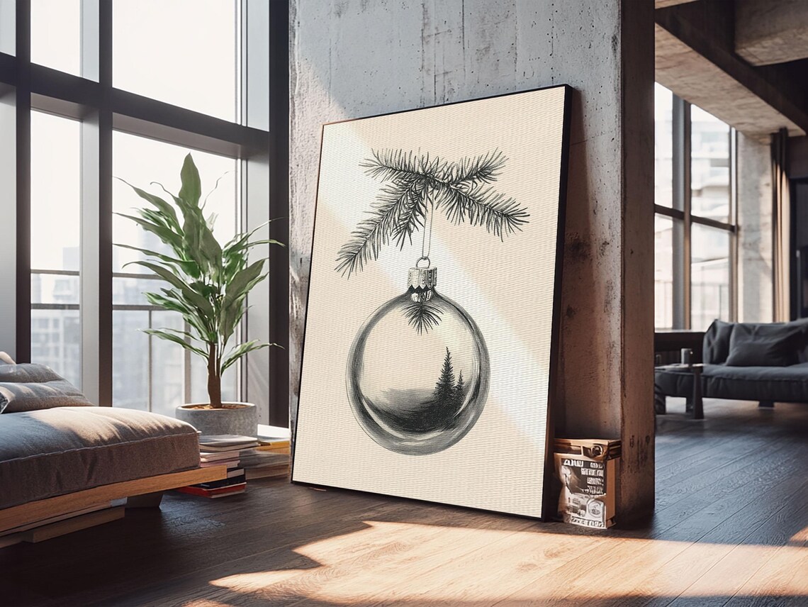 Christmas Tree Ornament, Retro Boho Christmas - Image 2