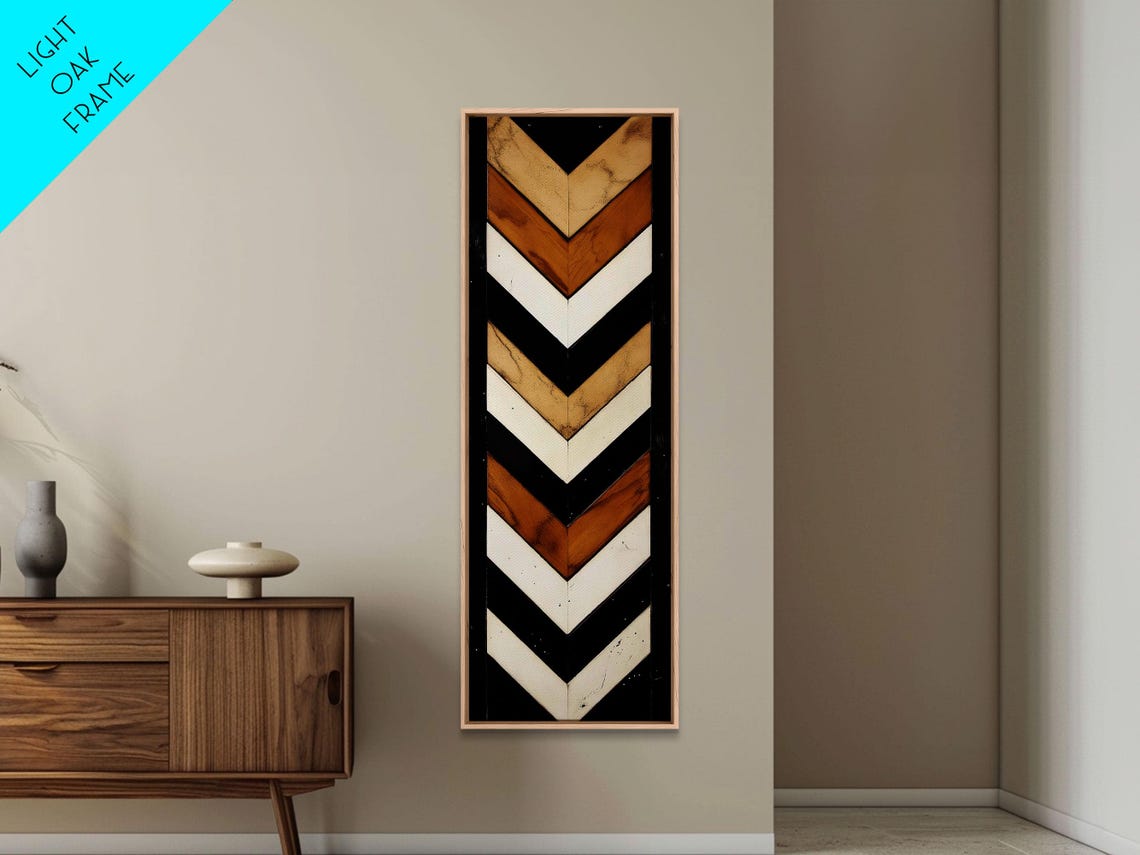 Retro Chevron Wood Pattern Mid Century Modern Geometric Art Poster - Image 6