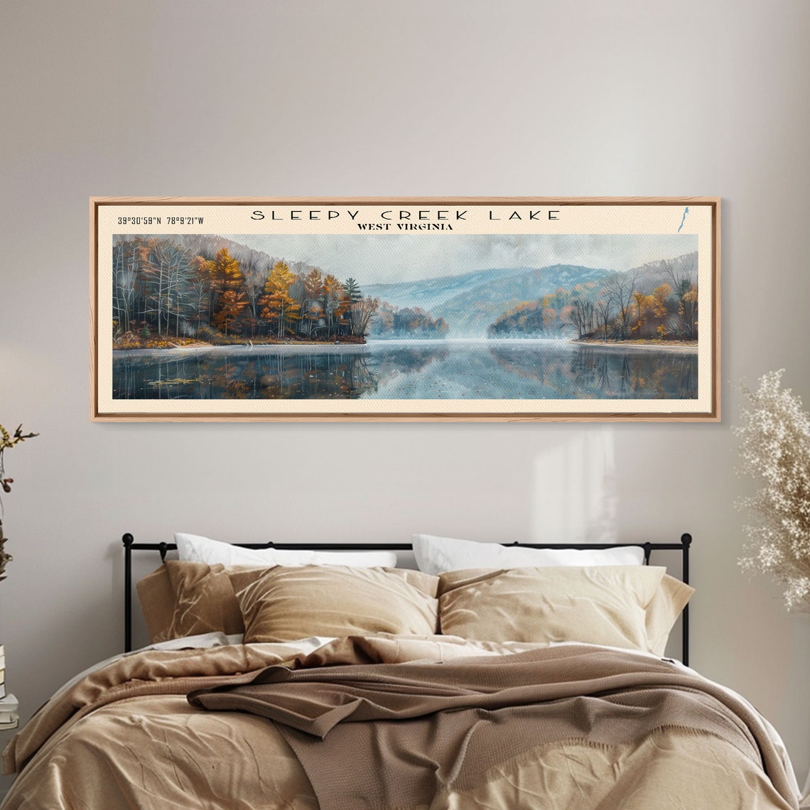 Sleepy Creek Lake West Virginia Autumn Forest Reflection Travel Poster - Image 3