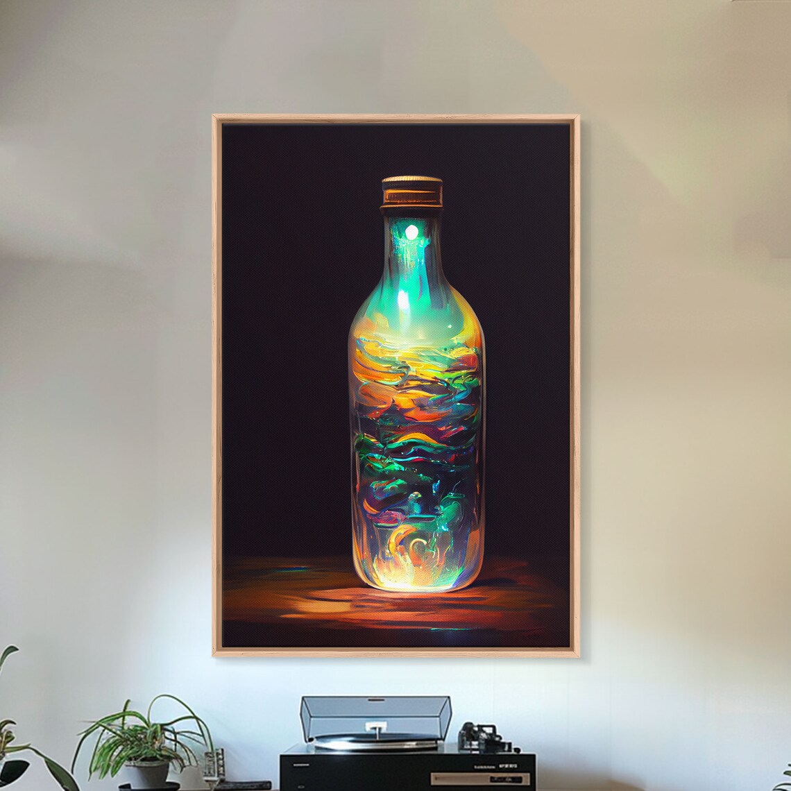 Miniature World in a Bottle, Fantasy Art Print