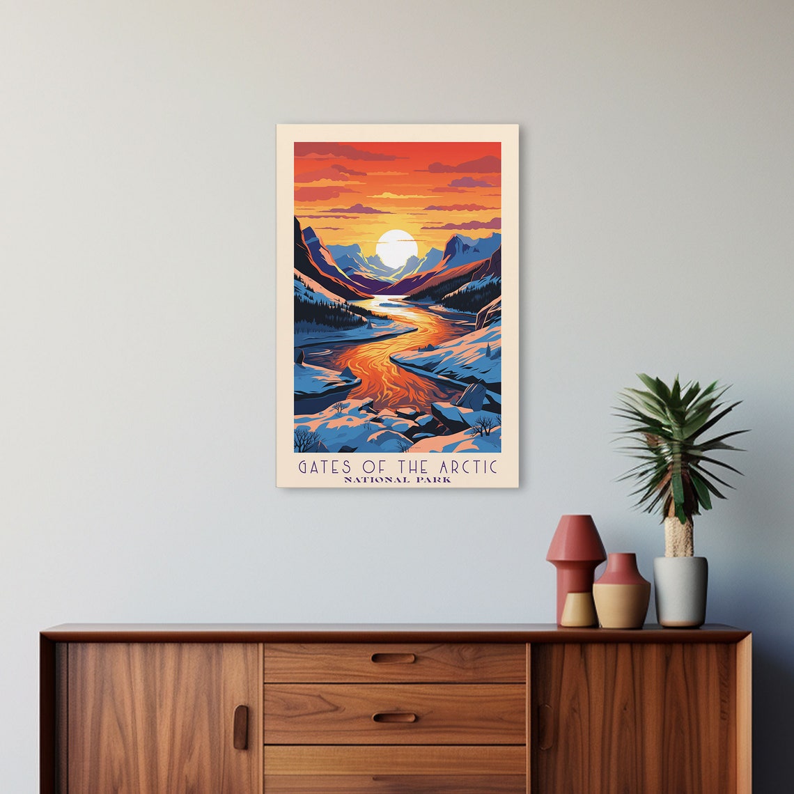 Gates Of The Arctic National Park Travel Poster Art Print Wall Art Alaska Travel Art Midcentury Modern Travel Decor Mcm Wall Art - Image 5
