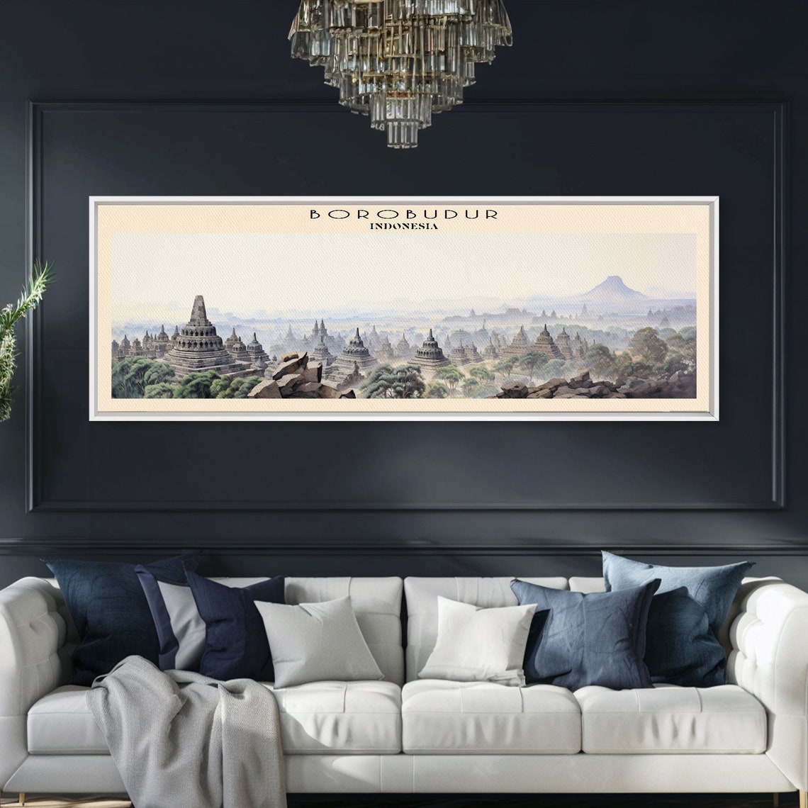 Borobudur Indonesia Ancient Buddhist Temple Stupas Mist Travel Poster - Image 6