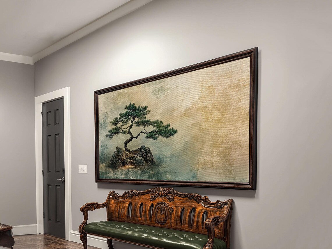 Japanese Pine Tree Zen Minimalist Nature Wabi Sabi Rustic Wall Art Poster - Image 3