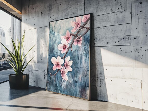 Home Decor Cherry Blossoms Wall Art Cherry Blossom Art Large Gallery Wrapped Ready To Hang Aesthetic Decor Cherry Blossom Art
