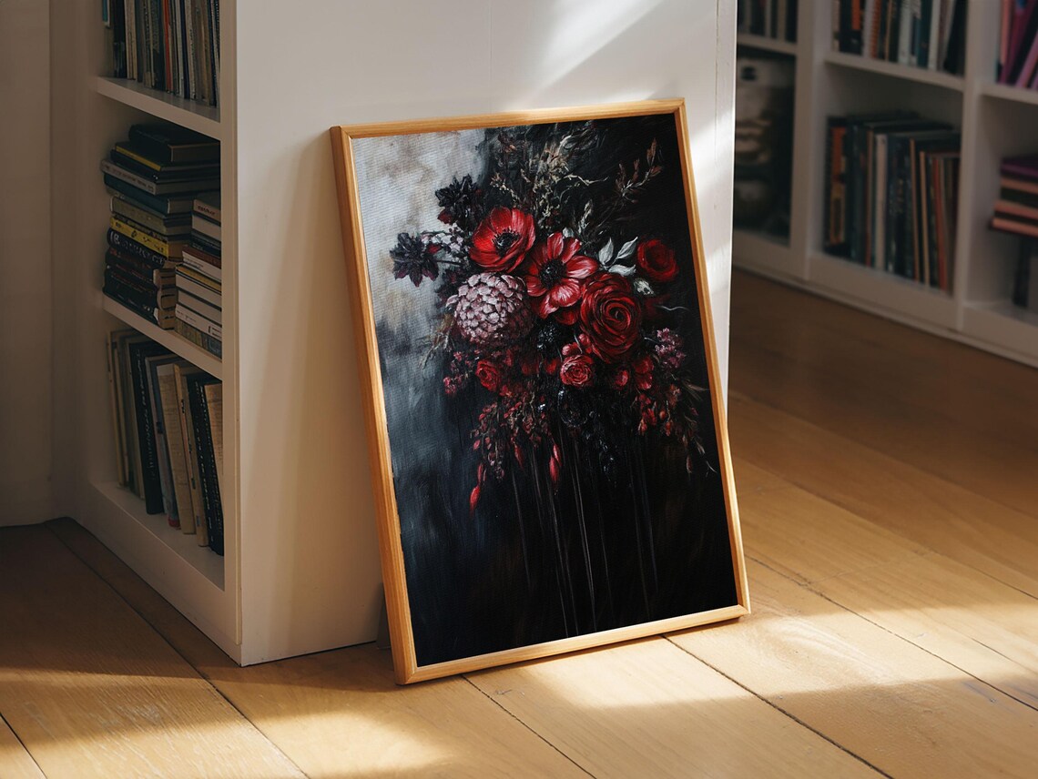 Blood Roses, Dark Academia Halloween Art Print - Image 5
