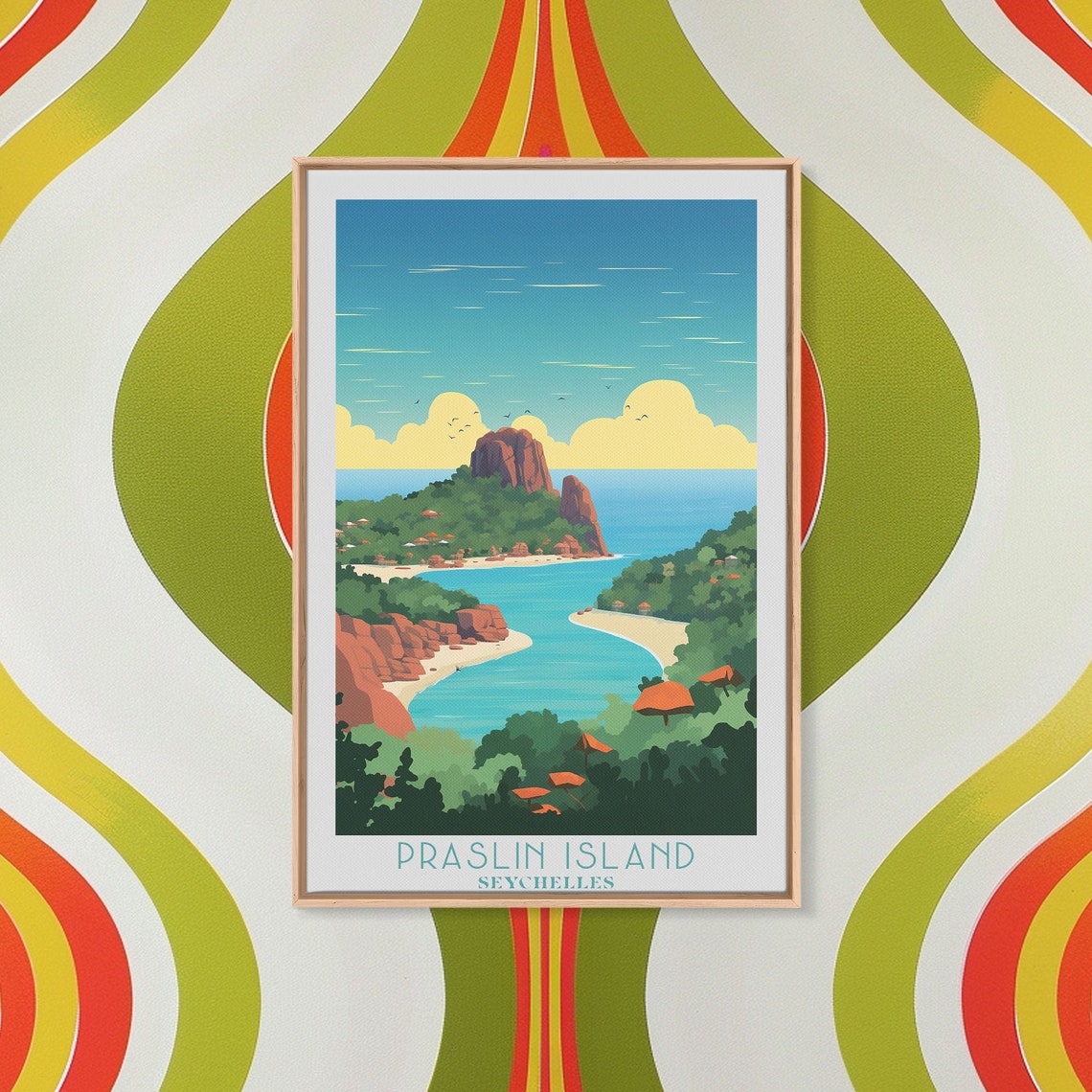 Praslin Island Seychelles Tropical Bay Granite Cliffs Beach Poster - Image 6