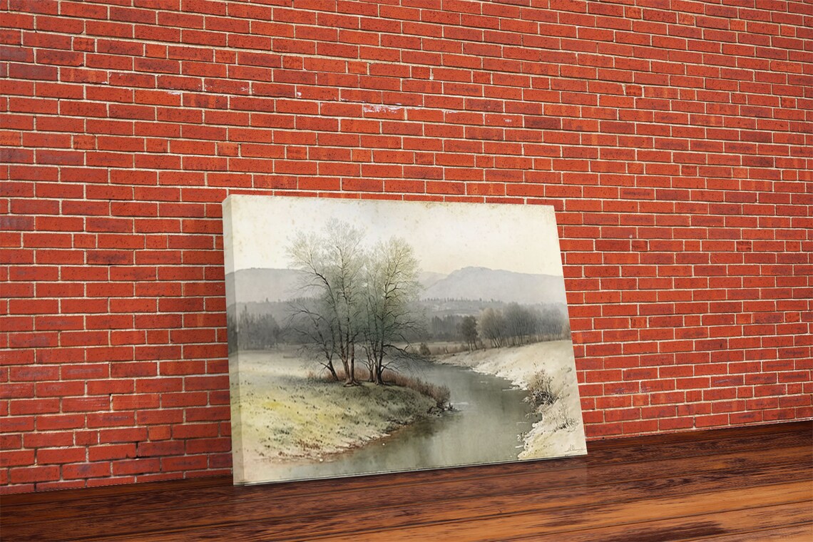 Rustic Vintage Landscape Art Print, Farmhouse Style - Image 5