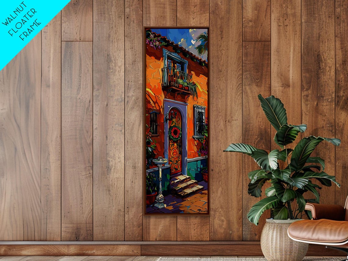 Spanish Colonial Facade Balcony Blue Door Old Town Architecture Poster - Image 5