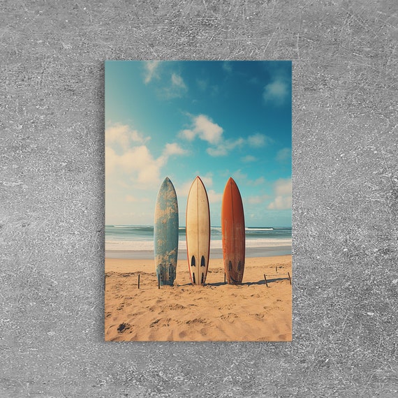 Surfboard Wall Art Print, Beach House Surf Decor
