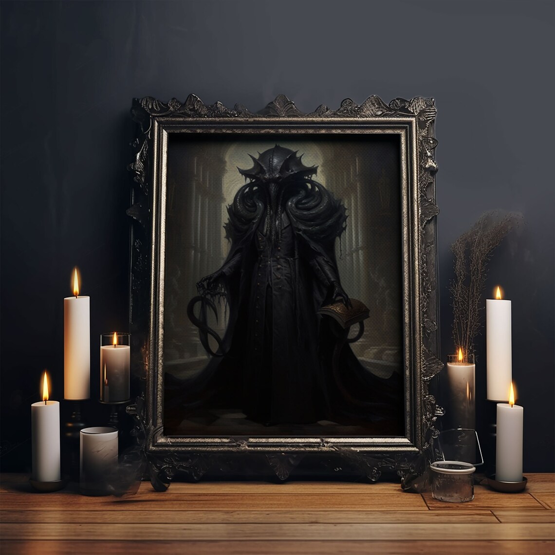 Victorian Portrait Of Cthulhu Gothic Halloween Art Print - Image 5