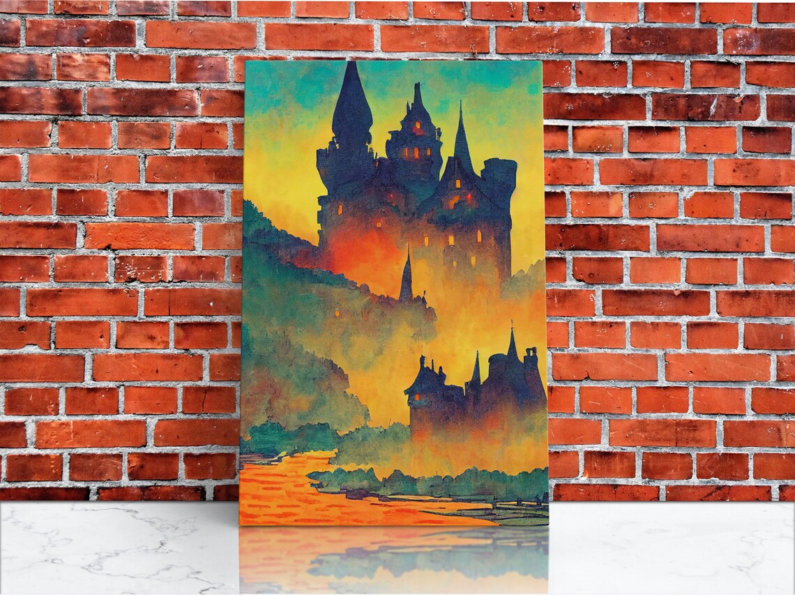 Transylvania Castle Watercolor Painting Art Print - Image 4