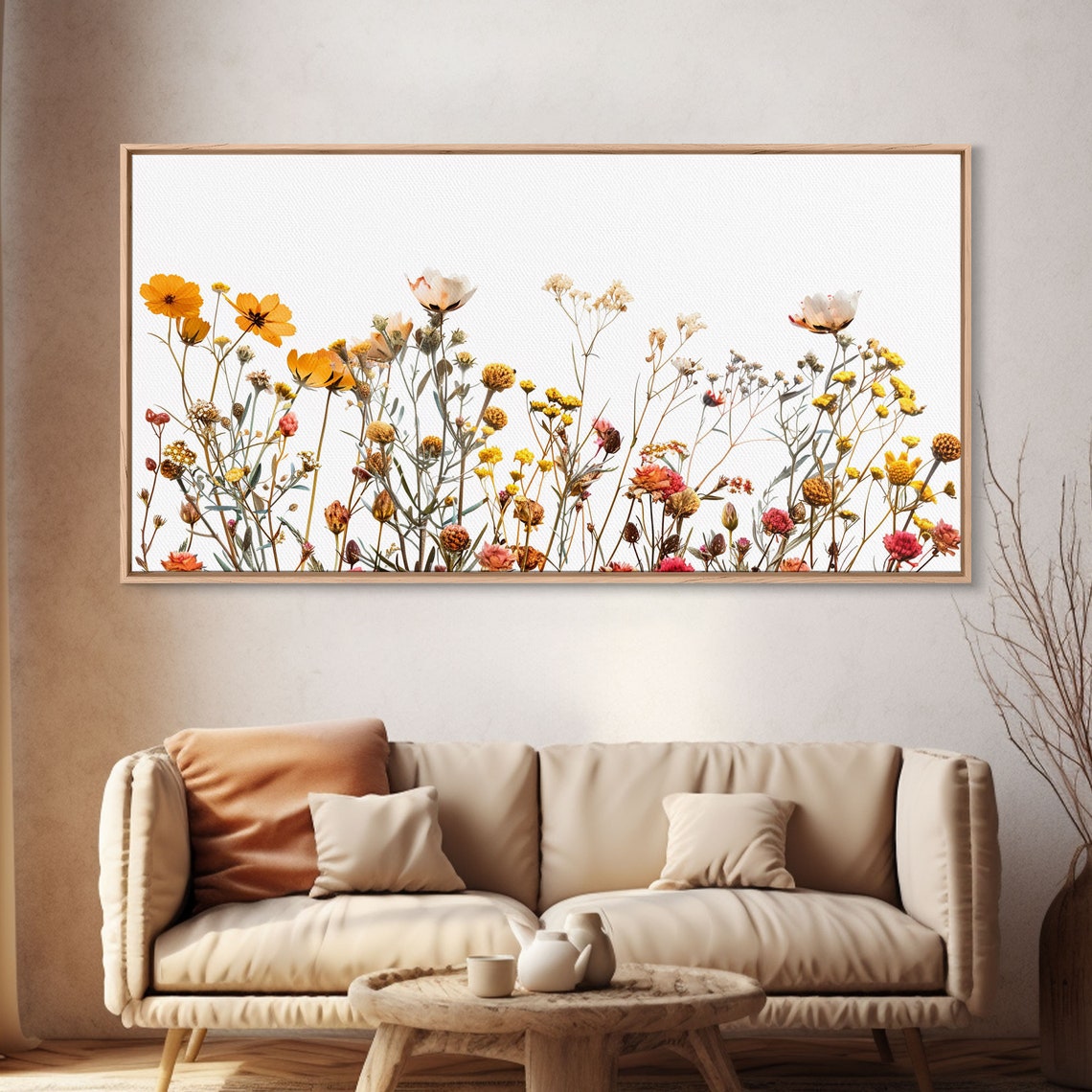 Delicate Wildflowers White Background Botanical Minimalist Art Poster - Image 4