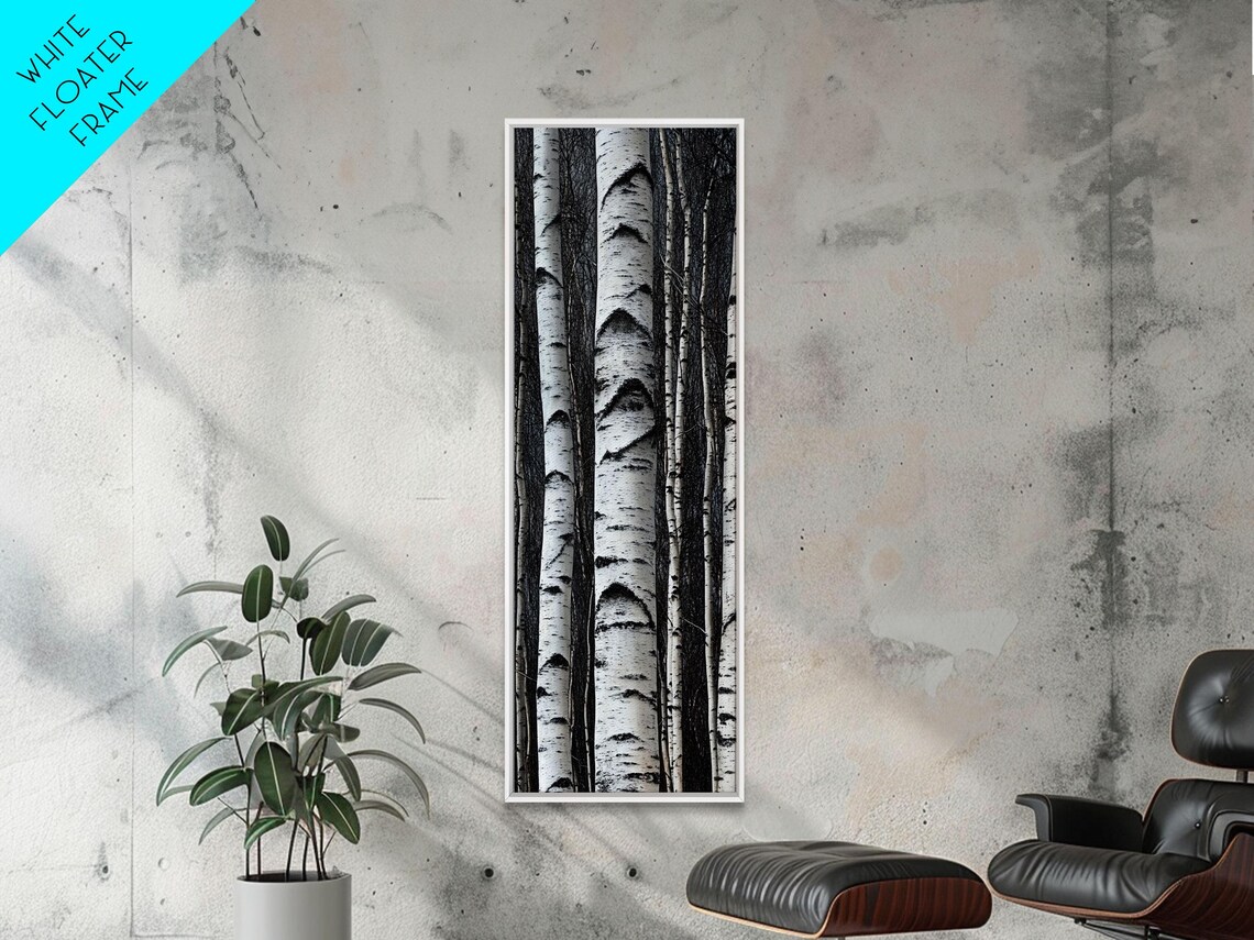Birch Tree Forest Framed Print Rustic Nature Wall Art Farmhouse Rustic Bedroom Or Living Room Decor - Image 4
