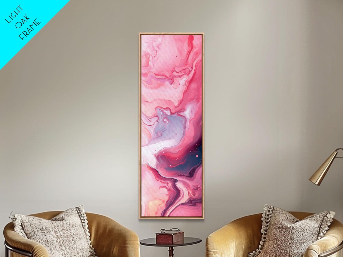 Pink Marble Abstract Framed Print Modern Light Pink Wall Art Moody Therapy Dorm Decor Or Yoga Art - Image 3