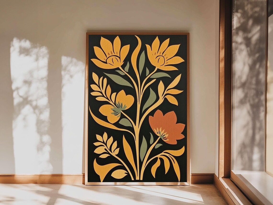 Flower Market Art Print, Mid-Century Modern Botanical - Image 4