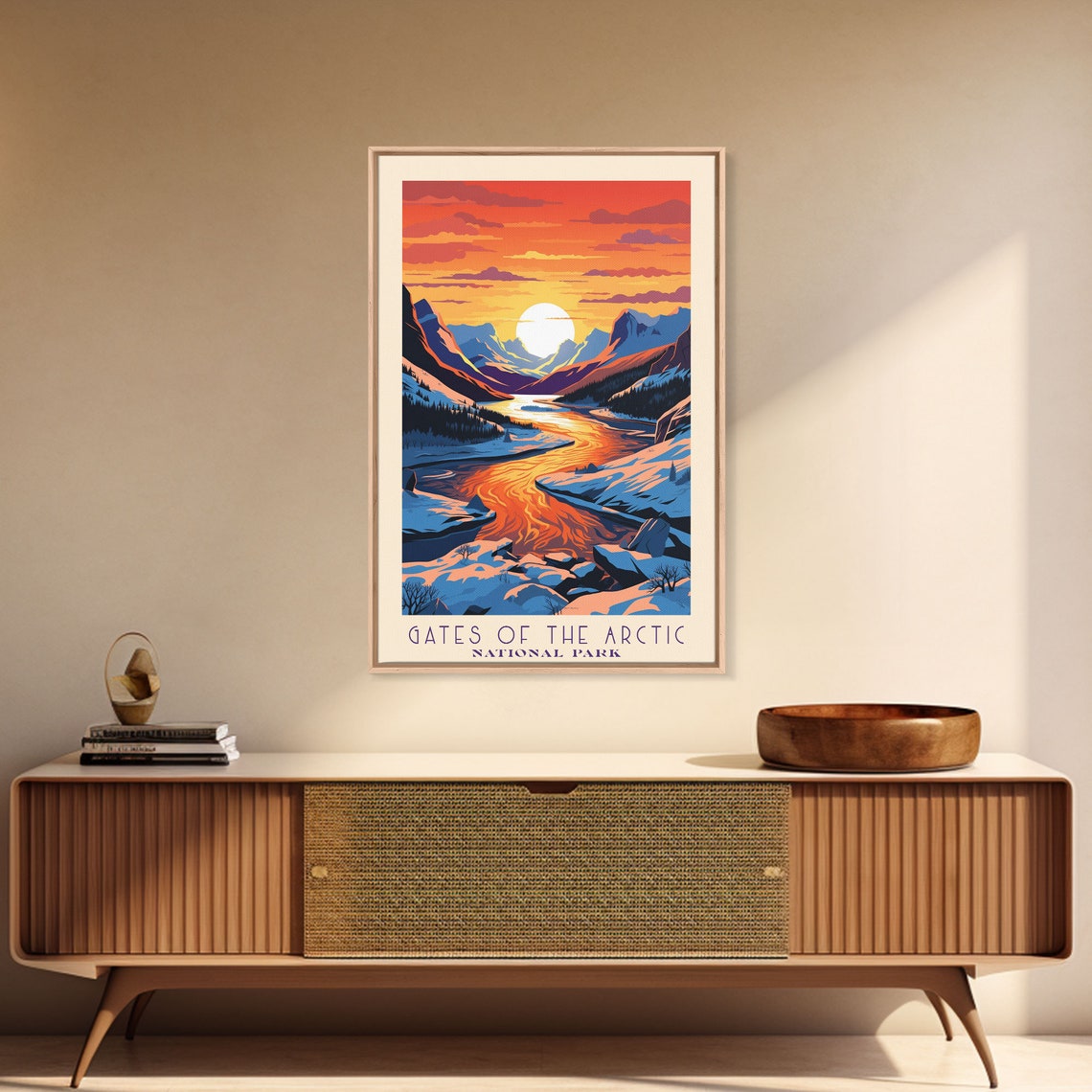 Gates Of The Arctic National Park Travel Poster Art Print Wall Art Alaska Travel Art Midcentury Modern Travel Decor Mcm Wall Art - Image 3