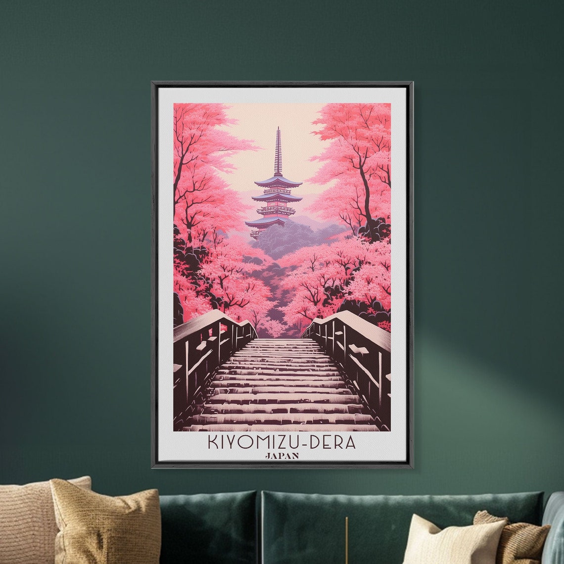 Kiyomizu-dera Japan Cherry Blossom Temple Pagoda Spring Travel Poster - Image 3