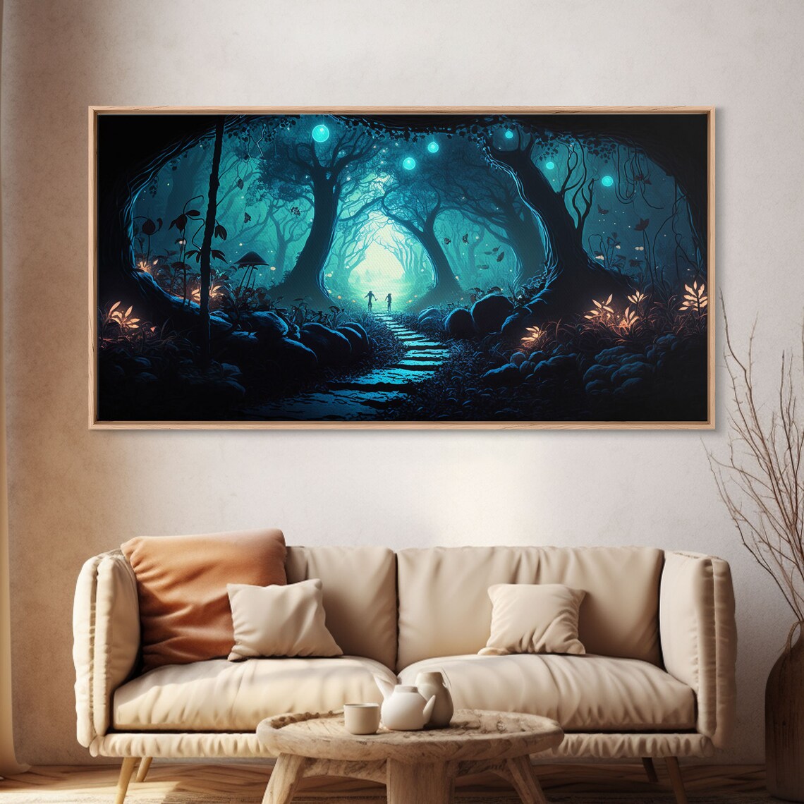 Beautiful Fantasy Art Framed Print Moonlit Forest Floor Fantasy Concept Art - Image 4