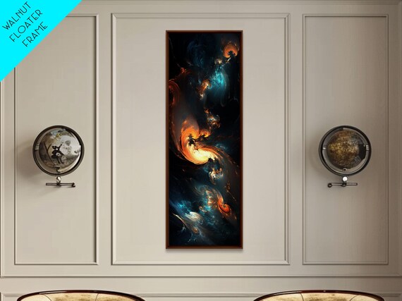 Radiant Sky Abstract Blue Wall Art Framed Print Coastal Decor Moody Wall Art Extra Wide Art Horizontal Panoramic