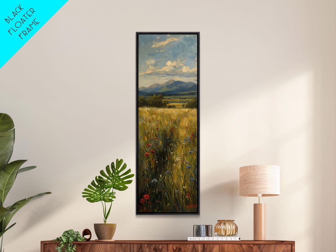 Wheat Fields At Sunset Framed Print Beautiful Wall Art Skinny Art Tall Art Statement Piece Living Room Decor - Image 4