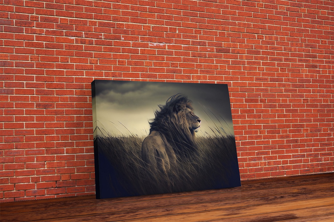 Lion Watercolor Art Print, Majestic Wildlife Decor
