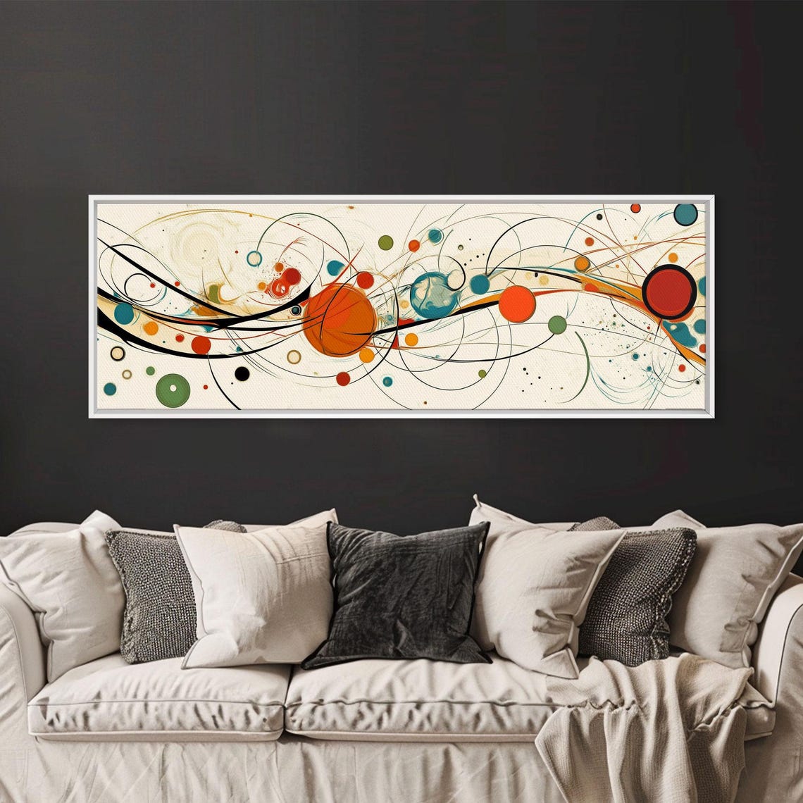 Retro Atomic Age Abstract Solar System Orbits Colorful Space Poster - Image 4
