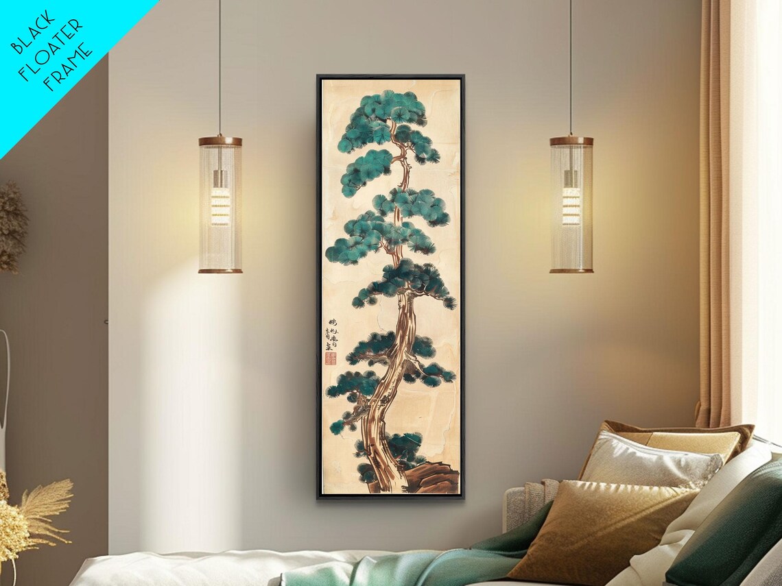 Bonsai Trees Ukiyo-E Woodblock Art Print, Classic