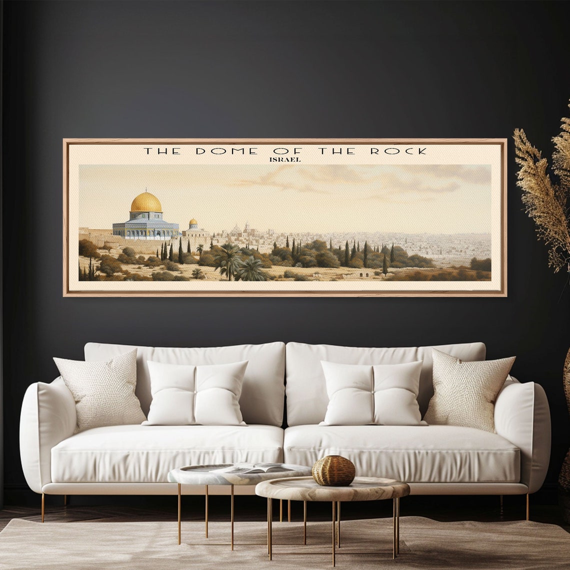 Dome of the Rock Jerusalem Old City Golden Skyline Panoramic Poster - Image 3
