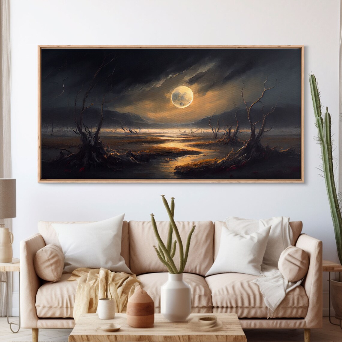 Midnight in the Swamp Fantasy Art Poster, Full Moon - Image 3