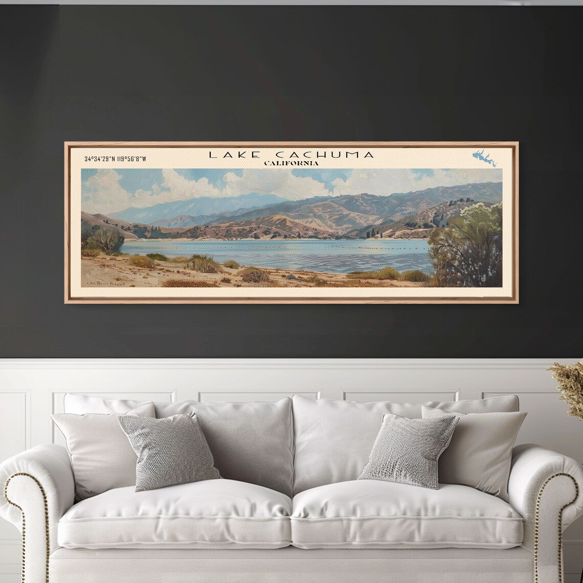 Lake Cachuma California Travel Poster, Lake House Decor - Image 2