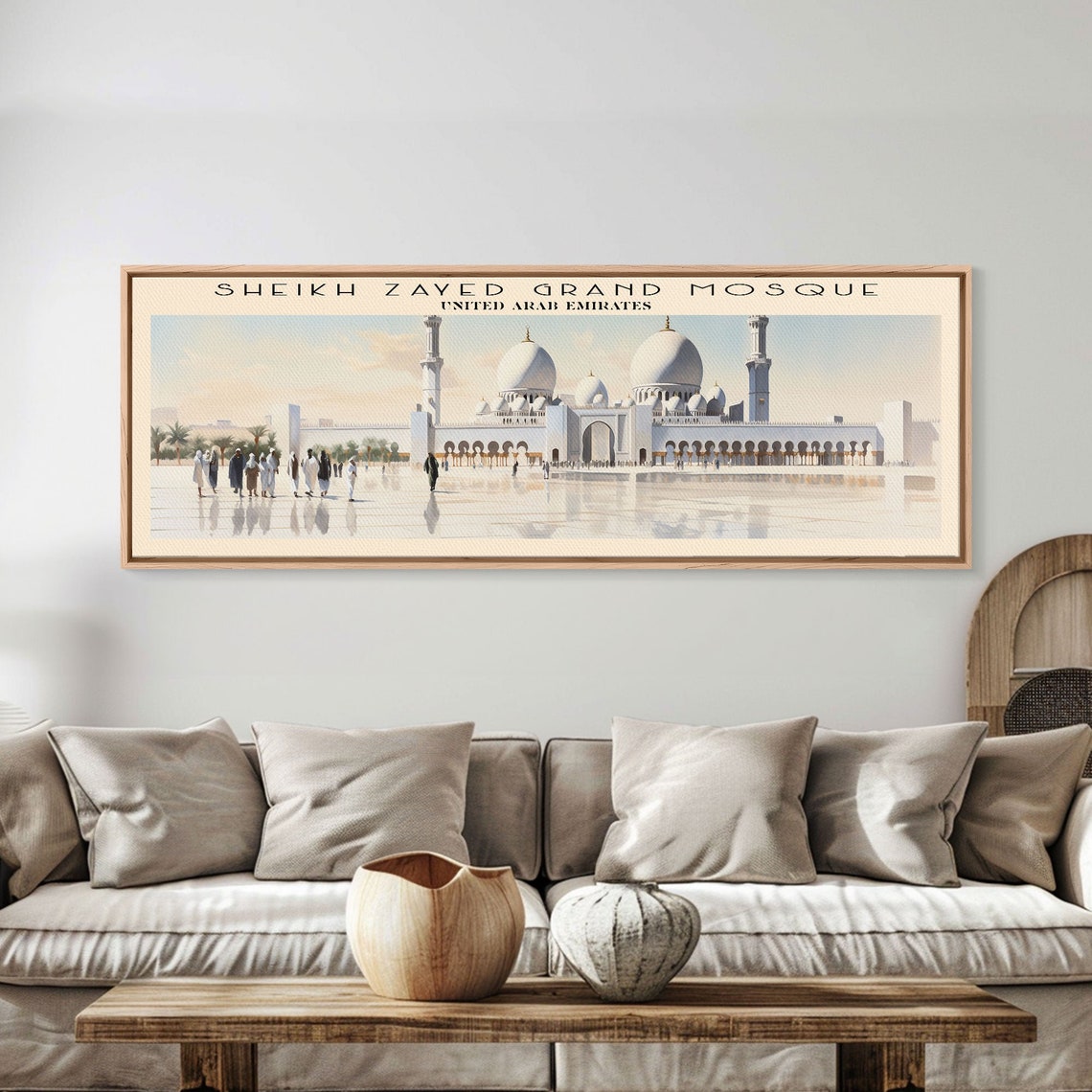 Sheikh Zayed Grand Mosque UAE White Domes Courtyard Travel Poster - Image 6