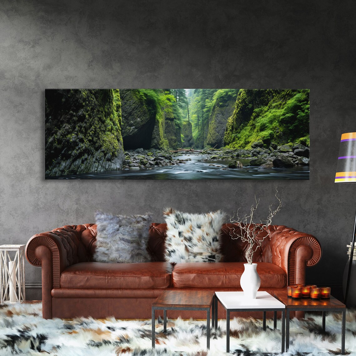 Oneonta Gorge Columbia River Panorama Travel Poster
