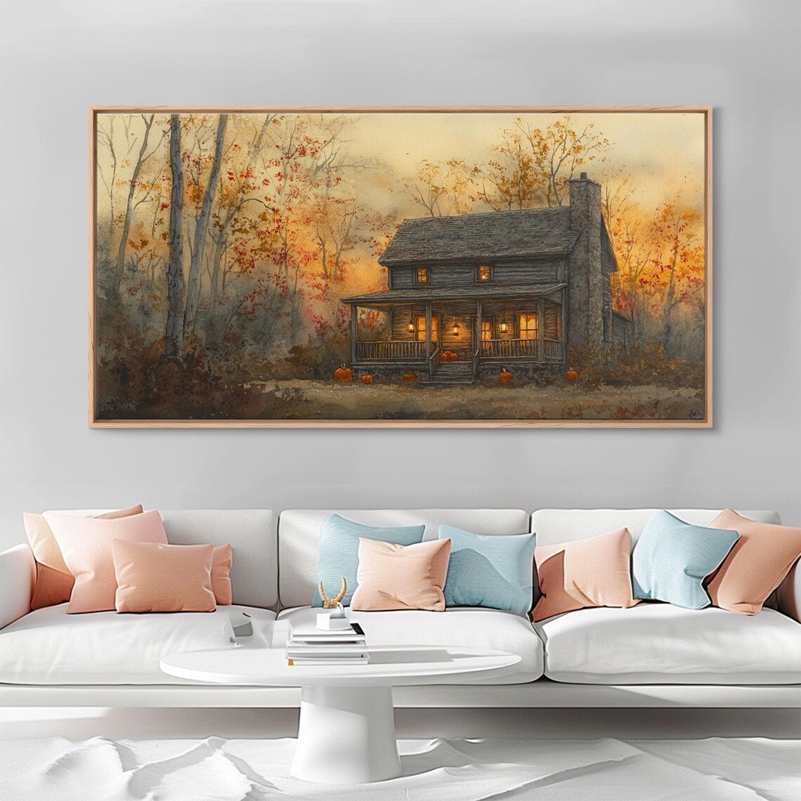 Spooky Farmhouse Halloween Autumn Pumpkin Art Print - Image 3
