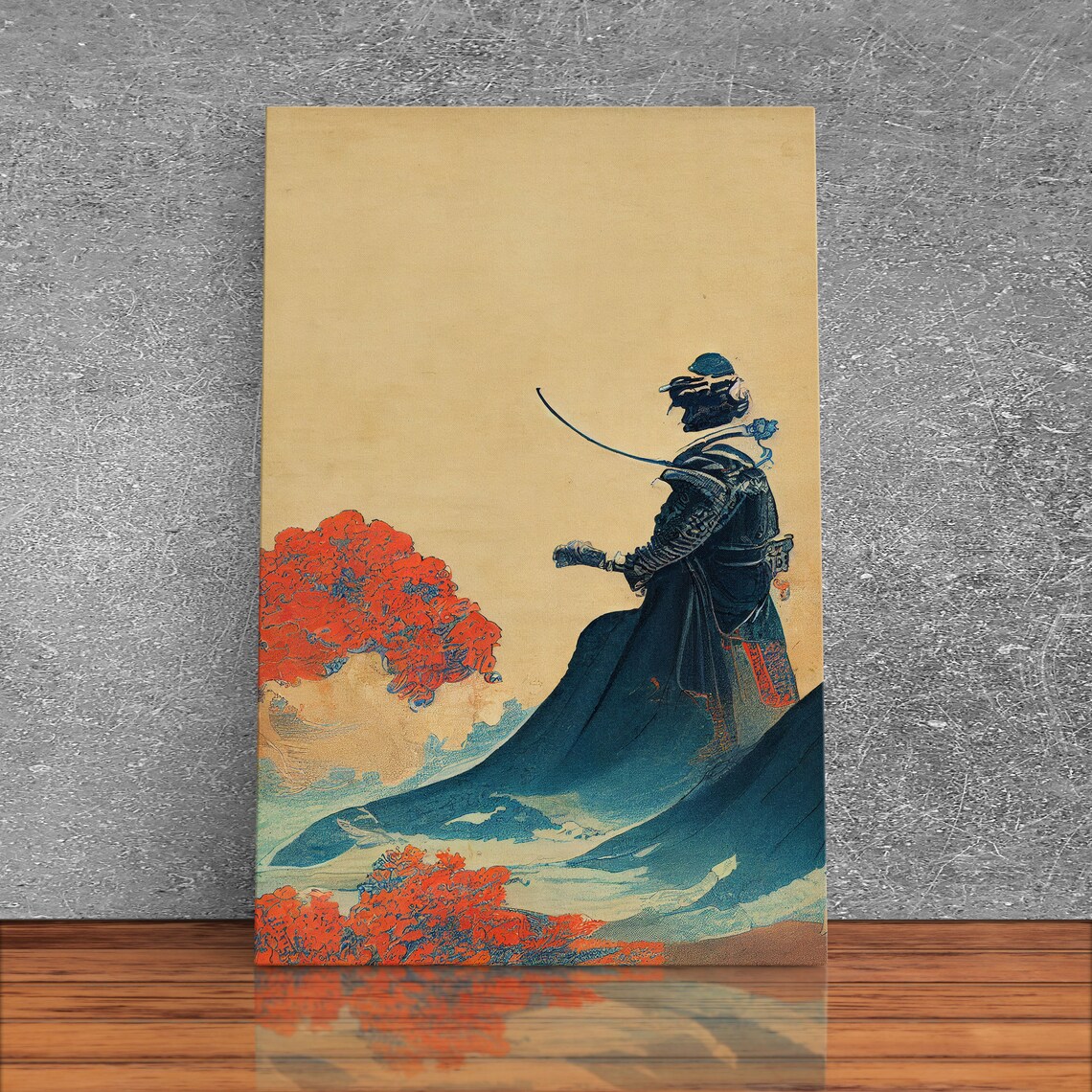 Samurai and Japanese Maple Tree Portrait Art Print - Image 5