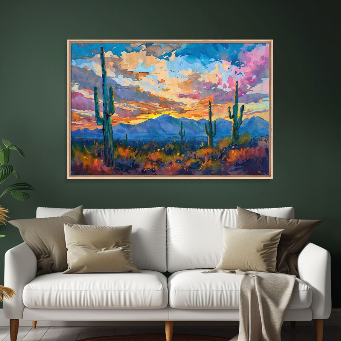 Cactus Sunset Pop Art, Mid-Century Modern Art Print - Image 3