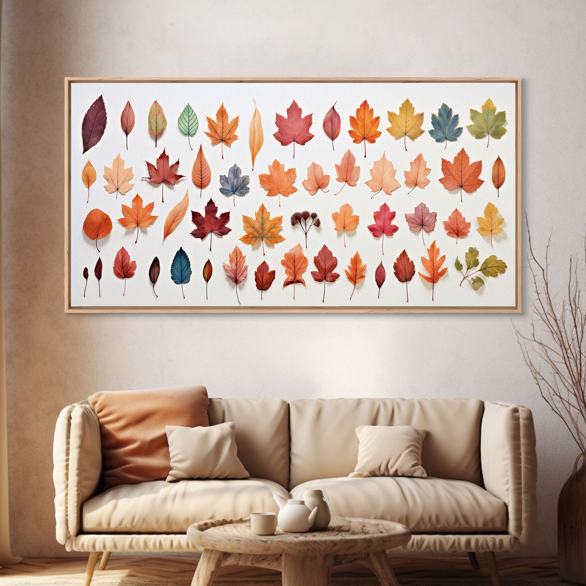 Autumn Leaves Watercolor Chart Fall Foliage Botanical Poster - Image 4