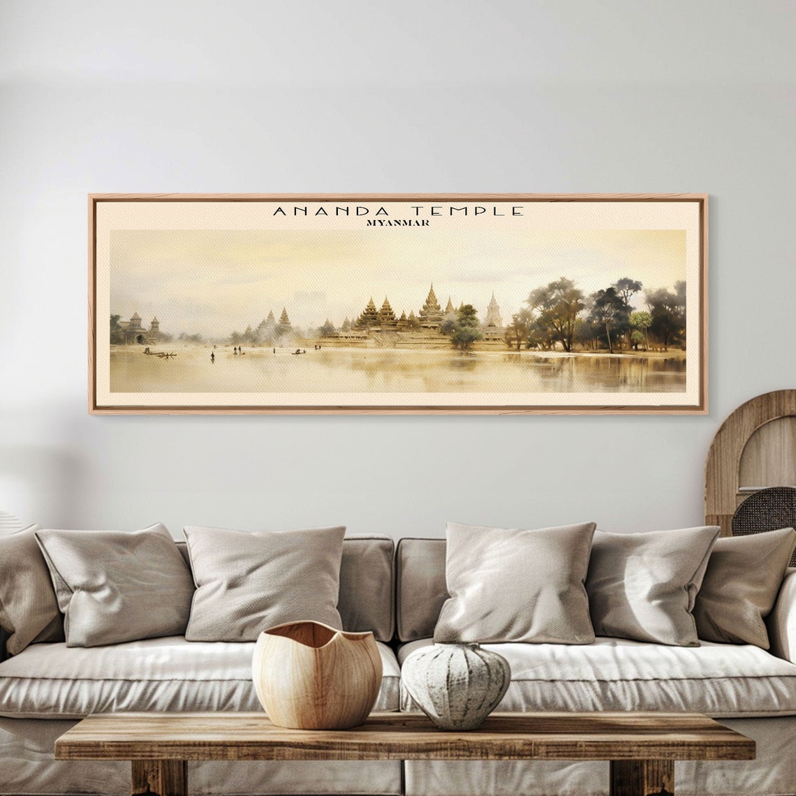 Ananda Temple Myanmar Golden Spires Water Reflection Travel Poster - Image 4