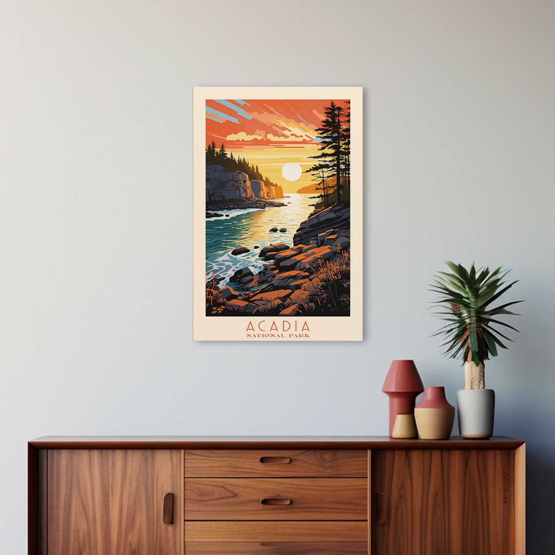 Acadia National Park Retro Travel Poster, State Park - Image 5