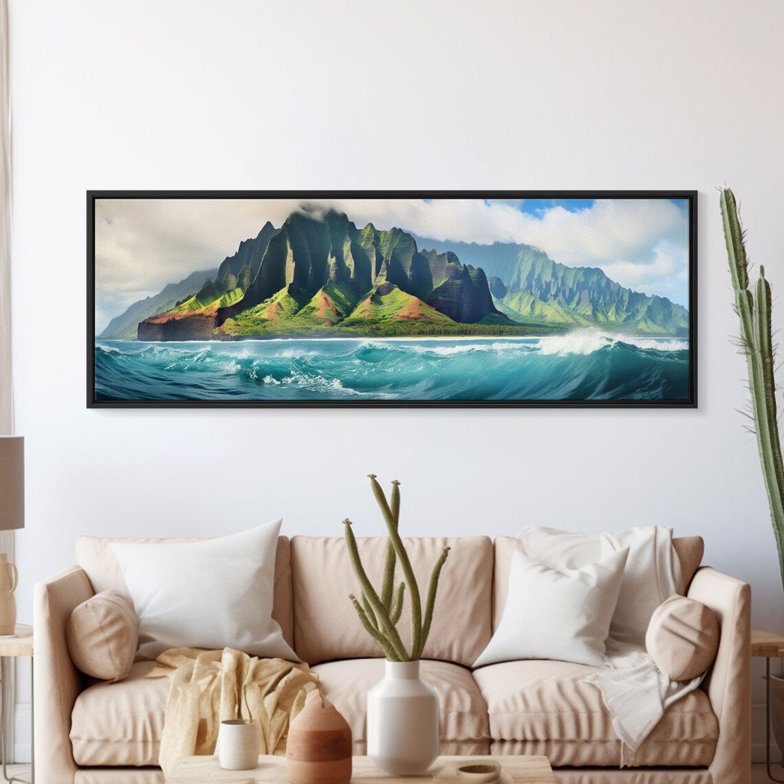 Na Pali Coast Hawaii Panoramic Landscape Art Print - Image 4