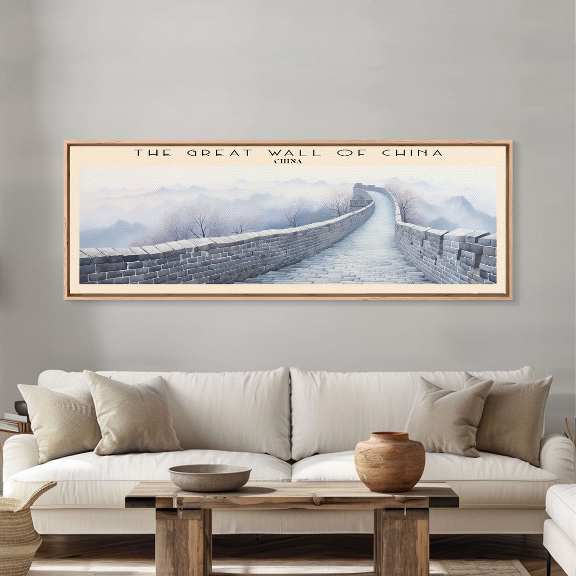 Great Wall of China Misty Mountain Ramparts Panoramic Travel Poster - Image 3