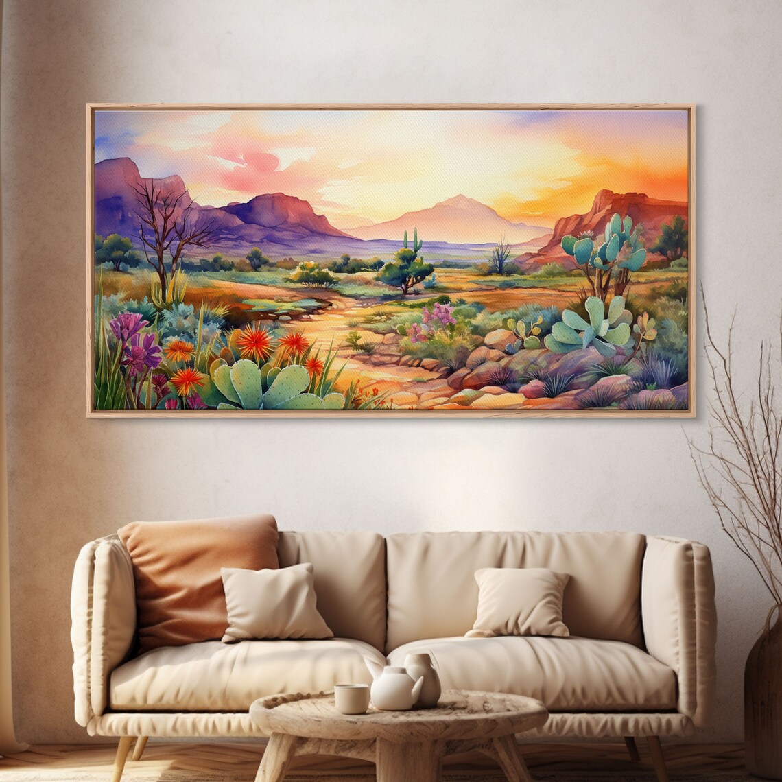 Southwestern Desert Landscape, Mid-Century Modern Art Print - Image 3