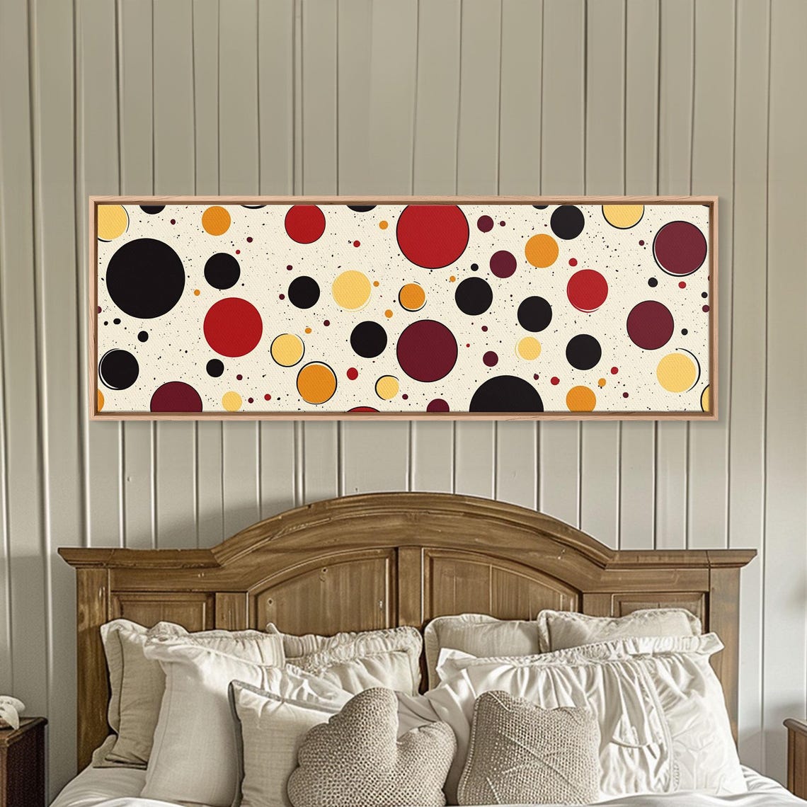 Red Yellow Black Polka Dots White Mid Century Modern Dot Art Poster - Image 4