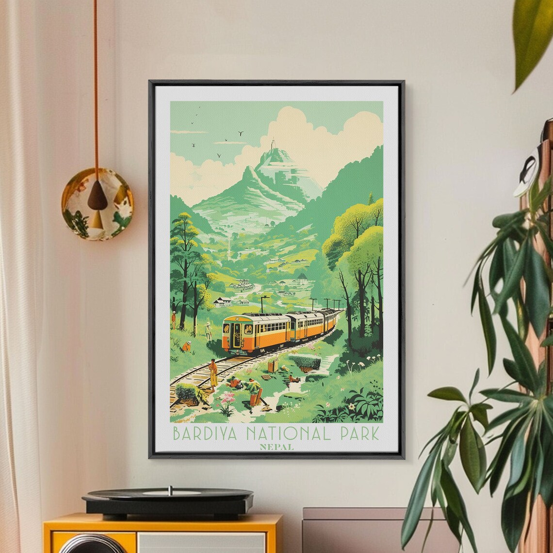 Bardiya National Park Nepal Mountain Village Railway Valley Scene Travel Poster - Image 3