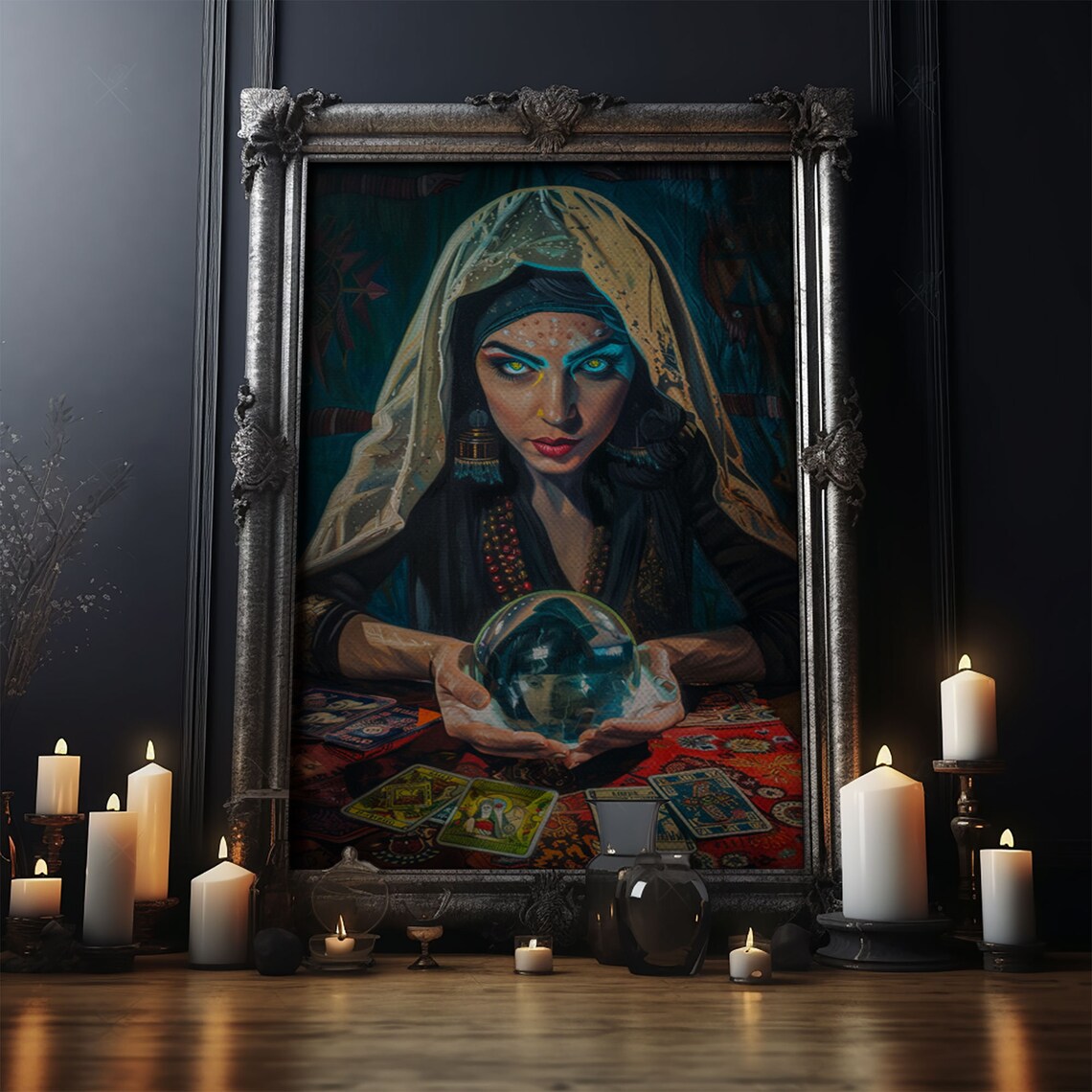 Fortune Teller Under Moonlight, Gothic Art Print - Image 5