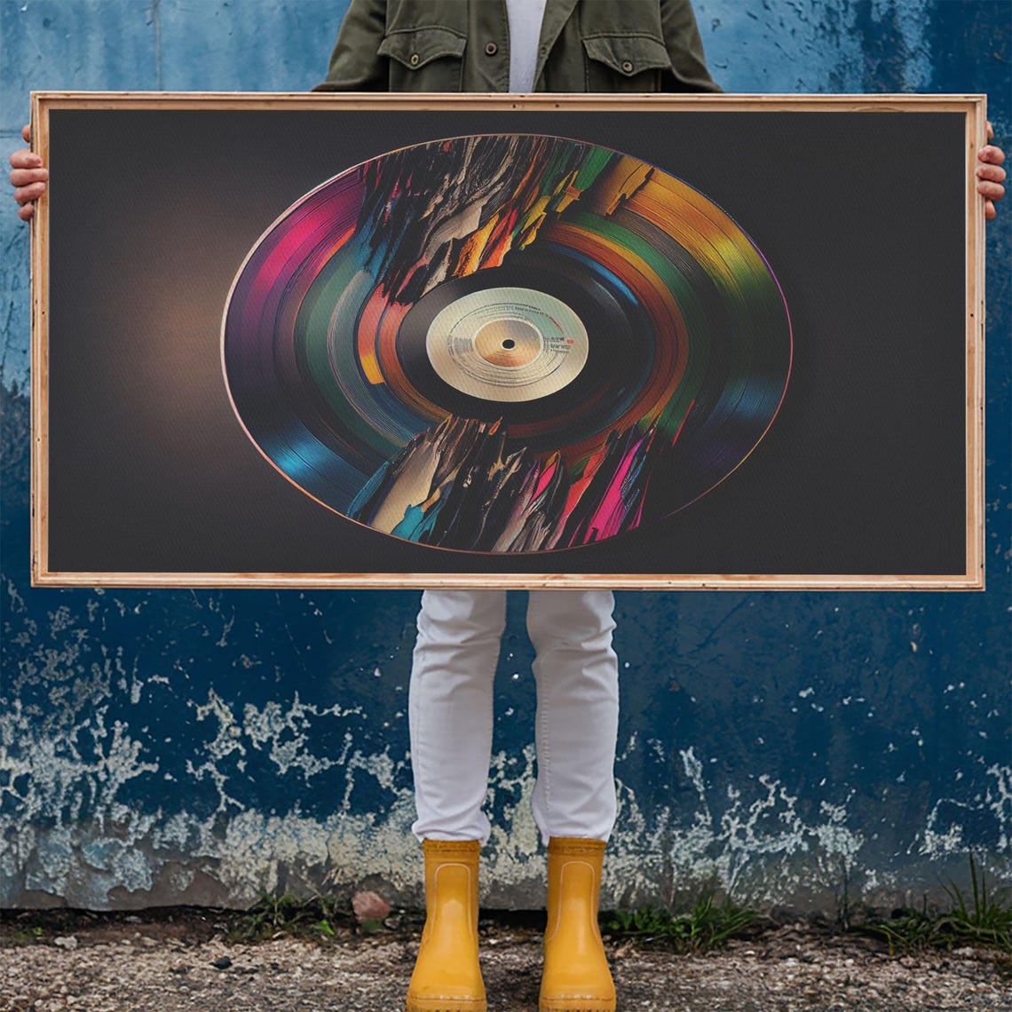 Synthwave Vinyl Record Art Print Framed Wall Art Interior Design Musical Wall Art Music Room Decor - Image 6