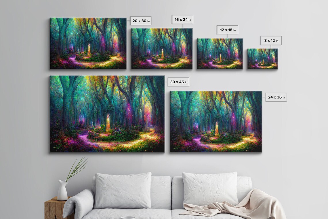 Fantasy Forest Landscape Art Print, Magical Forest - Image 2